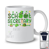 School Secretary; Awesome St. Patrick's Day Green Plaid Shamrocks Pencil School Secretary; Jobs T-Shirt