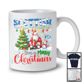 Scottish You A Merry Christmas; Fantastic X-mas Tree Santa Scottish Flag Snowman; Family Group T-Shirt