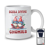 Scuba Diving With My Gnomies; Fantastic Christmas Red Plaid Couple Gnomes; Family Group T-Shirt