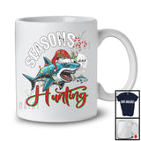 Season Hunting; Amazing Christmas Lights Santa Reindeer Shark Hunting; X-mas Moon Family T-Shirt