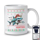 Season Hunting; Amazing Christmas Lights Santa Reindeer Shark Hunting; X-mas Moon Sweater T-Shirt