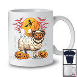 Sheep Pumpkin Face Cosplay, Scary Halloween Costume Sheep Farmer Lover, Family Group T-Shirt