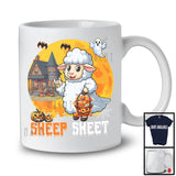 Sheep Sheet, Adorable Halloween Moon Boo Ghost Costume Sheep, Matching Animal Lover T-Shirt