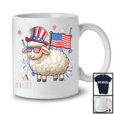 Sheep With American Flag Fireworks, Awesome 4th Of July Sheep Lover, Patriotic Group T-Shirt