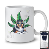 Shetland Sheepdog Sunglasses Smoker, Humorous Puppy Owner Lover, 420 Stoner Smoker Group T-Shirt