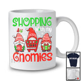 Shopping With My Gnomies; Adorable Christmas Shopping Squad; Family X-mas Group T-Shirt