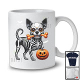 Skeleton Chihuahua Gnawing Bone; Scary Halloween Costume Chihuahua Owner; Family Group T-Shirt