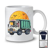 Skeleton Driving Garbage Truck, Joyful Halloween Garbage Truck Driver, Matching Family Group T-Shirt