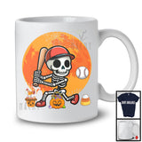 Skeleton Playing Baseball, Humorous Halloween Skeleton Baseball Player, Sport Playing Team T-Shirt