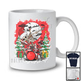 Skeleton Playing Drum; Joyful Christmas Santa Dabbing Skeleton; UFO Musical Instruments T-Shirt