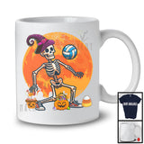 Skeleton Playing Volleyball, Humorous Halloween Skeleton Volleyball Player, Sport Playing Team T-Shirt