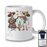 Sombreros squelette jouant du violon de guitare, humoristique Cinco De Mayo mexicain, T-shirt de fierté familiale