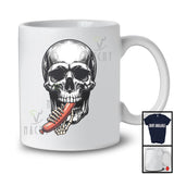 Skull Eating Sausage; Scary Halloween Costume Skeleton Food Lover; Family Group T-Shirt