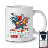 Sleigh All Day; Fantastic Christmas Snow Christmas Santa Riding Rooster; Family Group T-Shirt