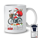 Sleigh All The Way; Fantastic Christmas Snow Christmas Santa Riding Bicycle; Family Group T-Shirt