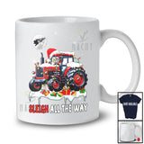 Sleigh All The Way; Fantastic Christmas Snow Christmas Santa Riding Tractor Truck; Family Group T-Shirt