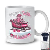 Sleigh Girl; Awesome Christmas Groovy Pink Little Girl Elf; X-mas Snowing Family Group T-Shirt