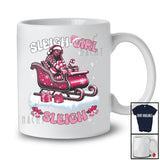 Sleigh Girl; Awesome Christmas Groovy Pink Santa African American Afro Women; Family T-Shirt