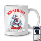 Smashing Through The Snow; Awesome Christmas Santa Baseball Player Team; Snowing Family T-Shirt