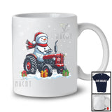 Snowman Driving Tractor, Adorable Christmas Snowing Snowman, Matching X-mas Driver Team T-Shirt