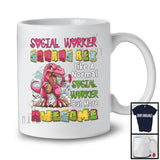 Social Worker Saurus Rex But More Awesome; Proud T-Rex Dinosaur Lover Flowers; Jobs Careers T-Shirt