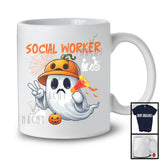 Social Worker; Humorous Halloween Costume Ghost Boo Lover; Matching Careers Jobs Group T-Shirt