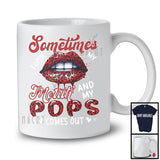 Sometimes I Open My Mouth Pops Comes Out, Humorous Father's Day Leopard Lips, Family T-Shirt