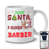 Sorry For All The F-bombs This Year Barber, Merry Christmas Plaid Santa Reindeer, Careers T-Shirt