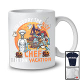 Sorry The Nice Chef Is On Vacation, Sarcastic Halloween Zombie Chef, Skeleton Pumpkin T-Shirt