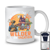 Sorry The Nice Welder Is On Vacation, Sarcastic Halloween Zombie Welder, Skeleton Pumpkin T-Shirt