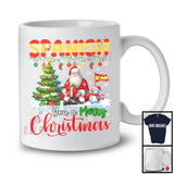 Spanish You A Merry Christmas; Fantastic X-mas Tree Santa Spanish Flag Snowman; Family Group T-Shirt