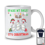 Spare My Ball It's Christmas; Joyful X-mas Lights Reindeer Bowling Player; Snowing Sport Team T-Shirt