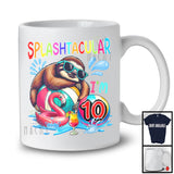 Splashtacular I'm 10, Happy 10th Birthday Pool Party Cute Sloth Lover, Matching Family Group T-Shirt