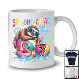 Splashtacular I'm 7, Happy 7th Birthday Pool Party Cute Sloth Lover, Matching Family Group T-Shirt