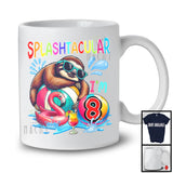 Splashtacular I'm 8, Happy 8th Birthday Pool Party Cute Sloth Lover, Matching Family Group T-Shirt