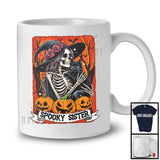 Spooky Sister; Horror Halloween Costume Tarot Card Witch Black Cat; Matching Family Group T-Shirt