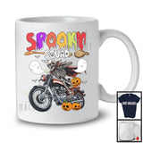 Spooky Squad; Horror Halloween Skeleton Riding Motorbike; Boo Pumpkin Candy Motorbike Biker T-Shirt