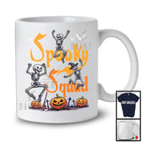 Spooky Squad, Joyful Halloween Costume Three Skeletons Dancing, Carved Pumpkins Lover T-Shirt