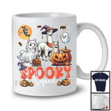 Spooky Squad, Scary Halloween Costume Three Witch Boo Ghost Llama, Pumpkin Animal Lover T-Shirt