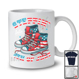 Steppin' Into 4th Of July, Humorous Independence Day American Flag Shoes, Patriotic Group T-Shirt