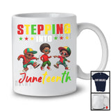 Stepping Into Juneteenth, Lovely Black History Three African American Boys, Melanin Afro Group T-Shirt