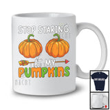 Stop Staring At My Pumpkins, Awesome Thanksgiving Halloween Two Pumpkin Boobs, Family T-Shirt