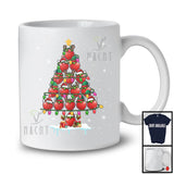 Strawberry Christmas Tree; Cheerful X-mas Lights Santa Elf Strawberry; Fruit Vegan Snowing T-Shirt