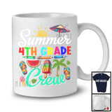 Summer 4th Grade Crew, Joyful Summer Vacation Back To School First Day, Students Teacher T-Shirt