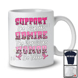 Support The Fighters Admire Horror; Awesome Breast Cancer Awareness Leopard; Pink Ribbon T-Shirt