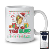 Taco Squad; Humorous Christmas Santa Taco Snowing Around; X-mas Sweater Food Lover T-Shirt