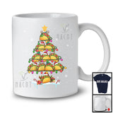 Tacos Christmas Tree; Cheerful X-mas Lights Santa Elf Tacos; Fruit Vegan Snowing T-Shirt