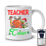 Teacher Crew; Cheerful Christmas Three Santa Elf Reindeer Jobs Tools; Proud Careers T-Shirt