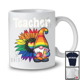 Teacher, Adorable LGBTQ Pride Rainbow Sunflower Gnome, Gay Flag Careers Group  T-Shirt