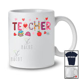 Teacher; Lovely Valentine's Day Leopard Plaid Hearts; Proud Jobs Careers Family Group T-Shirt